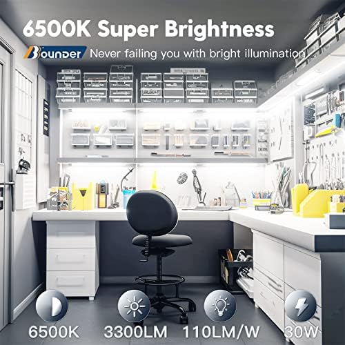 BBOUNDER 4Pack 3FT LED Shop Light, 65000K, 3300LM, Linkable for Garage - Image 2
