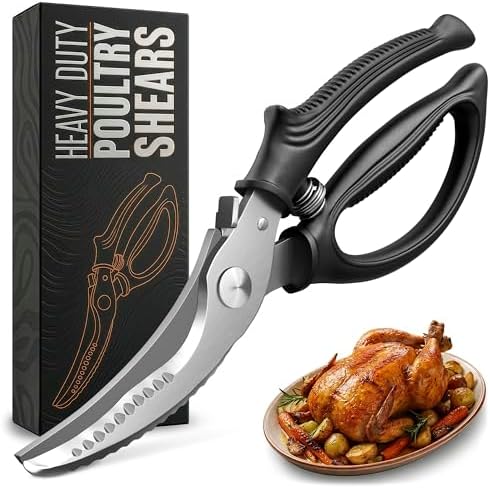 Poultry Shears Heavy Duty, Stainless Steel, 9.4 In, Safety Lock by LIBERHAUS