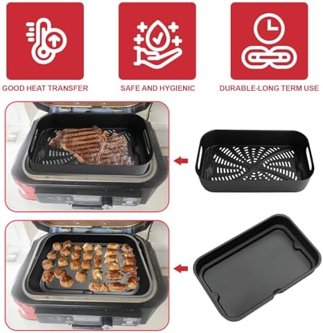 Cooking Pot and Combo Crisper Basket for Ninja Foodi FG551 DG551 DG651 Smart XL, Air Frying Pot and Basket for Ninja Foodi Smart XL Indoor Accessories - Image 6