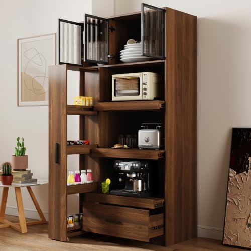 Kitchen Pantry Storage Cabinet Freestanding Tall Buffet Cupboard - Image 3