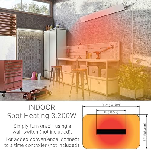 Dimplex DLW Wall/Ceiling Radiant Patio Heater - 3200W - White, 240V - Image 6