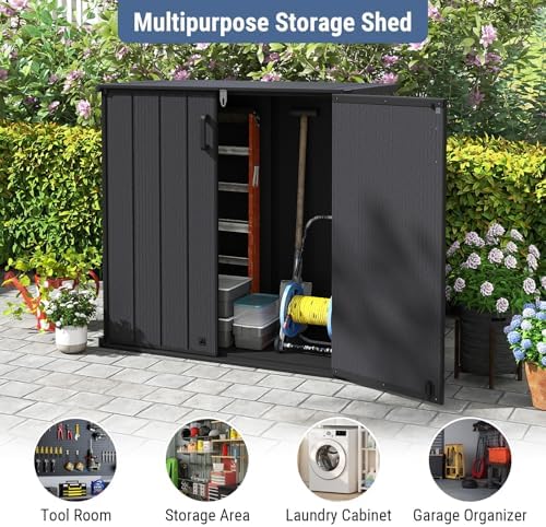Tangkula 23.5 Cu.ft Outdoor Storage Shed with Lockable Door - Image 3