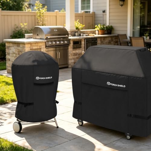 Porch Shield 18 inch Outdoor Charcoal Kettle Cover 23" Dia x 33" H, Black - Image 7