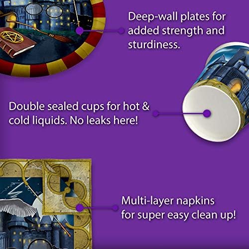 Wizard Castle Birthday Party Supplies Set Plates Napkins Cups Tableware Kit for 16 - Image 5