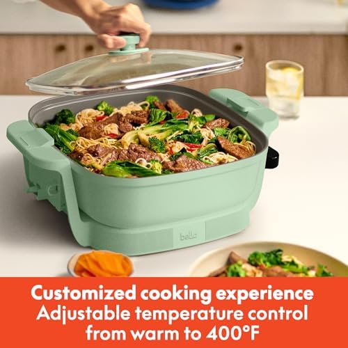 bella Fits-Anywhere™ SAUTE Make & Take Skillet, Non-Toxic Ceramic, Seaglass - Image 5
