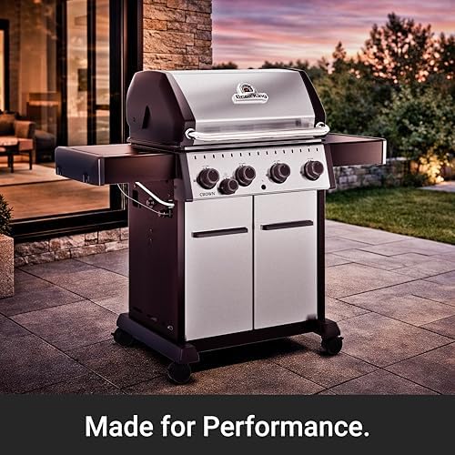 Broil King 865367 Crown S 440 4-Burner Natural Gas Grill in Stainless Steel with Side Burner - Image 4