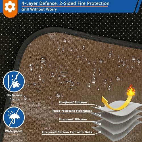 Anze Under Grill Mat for Outdoor Grill, 2.0mm Thickness, 4-Layer Fireproof - Image 3