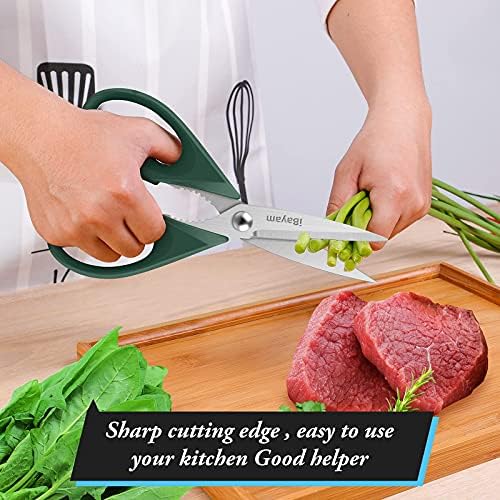 iBayam 2-Pack 8.7" Kitchen Shears, Heavy Duty, Cut Meat, Poultry, Herbs - Image 6