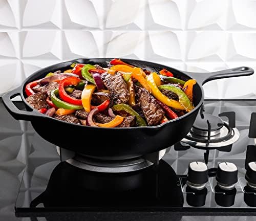 Utopia Kitchen Cast Iron Skillet 12 Inch Pre-Seasoned PFAS-Free Black - Image 2