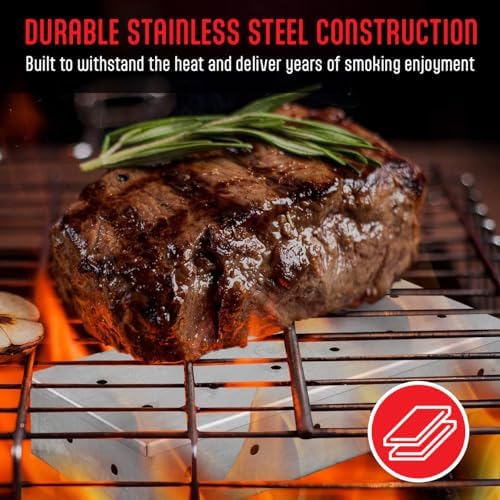 Kaluns Universal Stainless Steel Smoker Box, Gas or Charcoal Grill Smoke Box, Works with Wood Chips, add Delicious Smoked Flavor, Hinged Lid,Warp Free Grill Accessories - Image 2