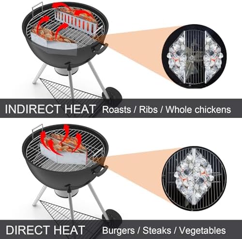 Charcoal Basket Stainless Steel for Weber Char-Basket Charcoal Holders Compatible with Weber 22 inch Grilling Accessories Charcoal Kettle Grill Accesories(2 Pieces) - Image 6