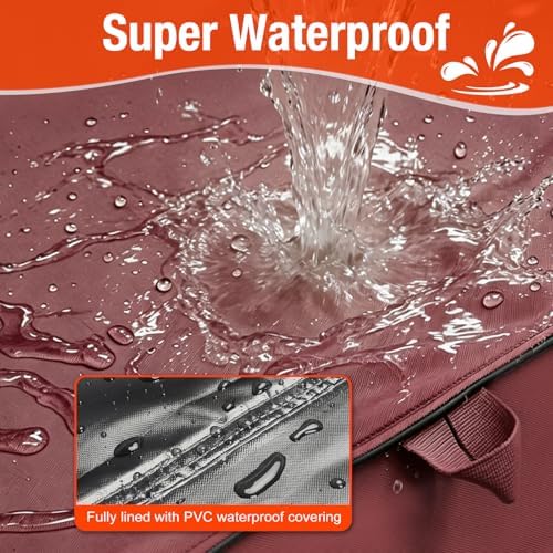 Foldable Grill Cover for Pit Boss 700FB 73700, Waterproof 600D Heavy Duty Wood Pellet Smoker Cover, Fade＆Tear Resistant Pellet Grill Cover for Lexington 500 540,Red - Image 7