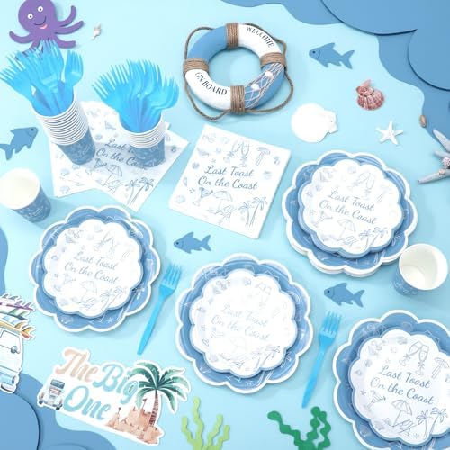 Zubebe 175 Pcs Beach Bachelorette Party Tableware Set Plates Cups Napkins - Image 2