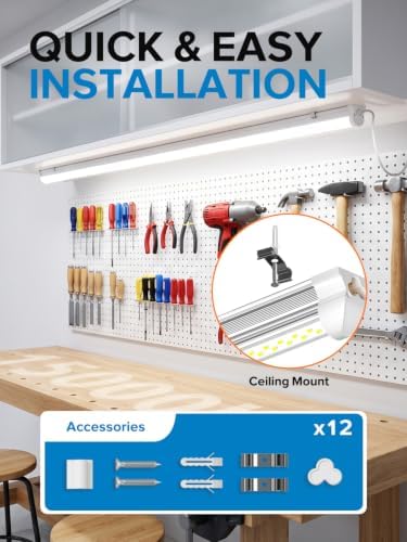 Super Bright 50W Led Shop Lights 4FT 10-Pack 5000K 7500LM For Garage Shop - Image 6