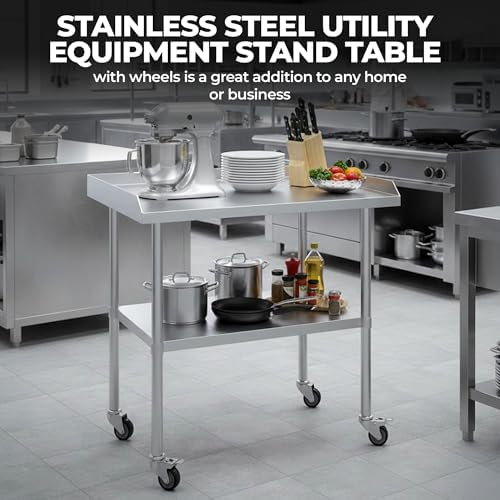 Stainless Steel Rolling Equipment Stand with Wheels (30 x 24) - Image 4