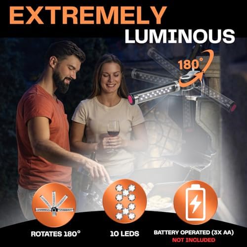 Light Accents 180° LED BBQ Grill Light | Blackstone Griddle and Weber Grill | Outdoor Grilling Gifts for Men Dad Husband, Portable Grill Accessories, Flexible Outdoor BBQ Light - Image 3