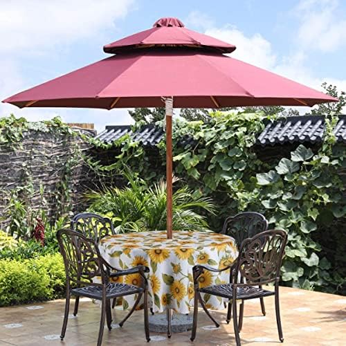 EHouseHome Outdoor Indoor 70inch Round Tablecloth with Umbrella Hole and Zipper, Waterproof Zippered Patio Table Cloths, Spring/Summer Table Covers for Backyard Circular Table/BBQs/Picnic - Image 2