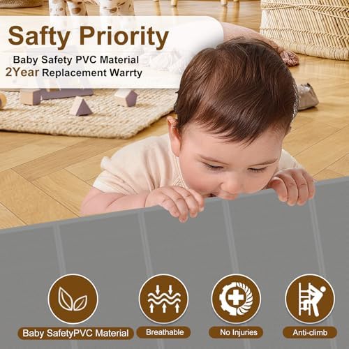 Miumoon 150 inch Reinforced Retractable Baby Gates 34 inch Tall - Image 3