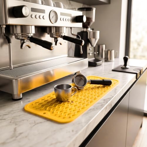 MicoYang Silicone Dish Drying Mat for Multiple Usage,Easy clean,Eco-friendly,Heat-resistant Silicone Mat for Kitchen Counter,Sink,Bar,Bottle,or Cup Yellow M 17 inches x 6 inches - Image 6