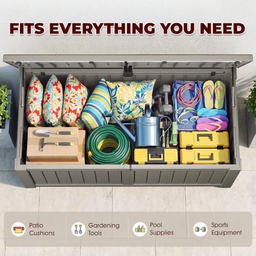 KAMABOKO Outdoor Storage Box, 160 Gallon Deck Box Outdoor Waterproof - Image 3