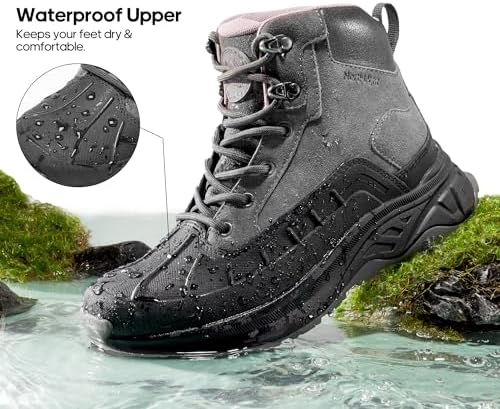 NORTIV 8 Women's Waterproof Hiking Boots Outdoor Trekking Camping Trail Hiking Boots - Image 3