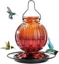 Glass Hummingbird Feeder for Outdoors Hanging, 26 fl oz Bird Nectar Feeder by GreteGotye