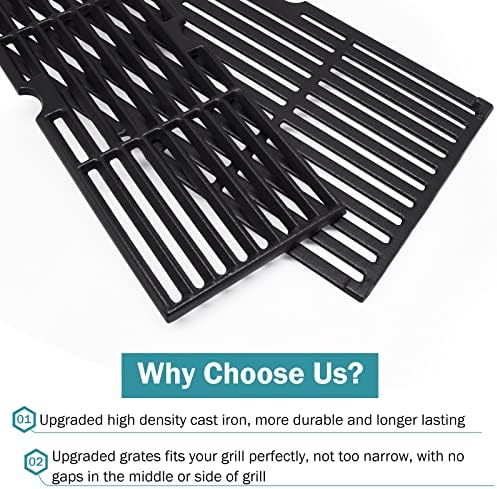 Criditpid Grill Grates for Charbroil Performance 5 Burner 463275517, 463274619 Replacement Parts, 18 Inch Cast Iron Cooking Grates for Char-Broil 463243518 463243519, 463275717, 463274419, 463274819 - Image 5