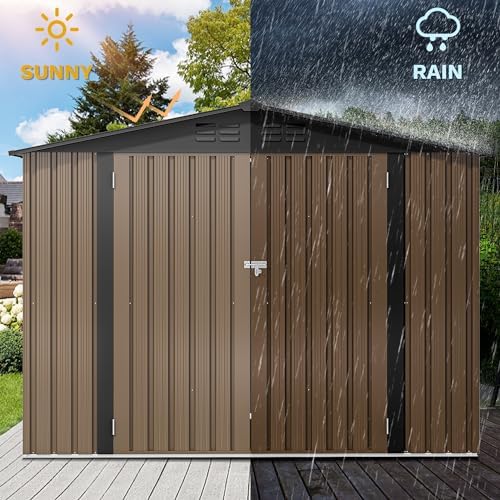DWVO 7'x5' Large Metal Outdoor Storage Shed, Heavy Duty Tool Storage Sheds for Backyard Patio Lawn - Image 3