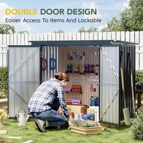 6 x 3 FT Trash Can Storage Shed with Lift-Up Lid for Backyard - Image 5