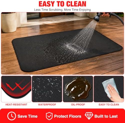 Yesker 48 x 30 Inch Under Grill Mat for Outdoor Grill, Patio & Deck, BBQ - Image 6