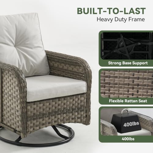 Aoxun 7-Piece Wicker Outdoor Patio Furniture Set with Thick Cushions - Image 5
