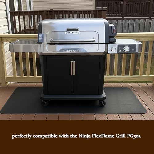 Under Grill Mat – Fireproof, Waterproof & Oil-Proof BBQ Deck Protector – Double-Sided Grill Pad for Outdoor Grills – Compatible with Ninja FlexFlame PG301 PG305 - Image 2