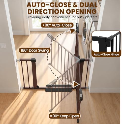 Mumeasy 29.7-40.6" Baby Gate for Stairs, Auto Close Dog Gate for Doorways - Image 5