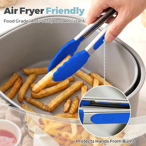 Small Cooking Tongs 7 inch Mini Serving Tongs with Silicone Tips - Image 3