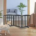 Freestanding Dog Gate Indoor,Doggie Gate Foldable Pet Gates for Doorways,Stairs or Hallways, Wooden Black Pet Gate for the House, Pet Fence with Support Feet Included,24 "Height-3 Panels by SFJC