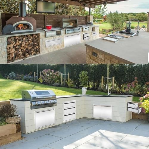 Outdoor Kitchen Drawers Stainless Steel, Flush Mount BBQ Island Built-in Drawer Weatherproof for Outdoor Kitchen Island and Grill Station (14"W x 15"H x 23"D) - Image 6