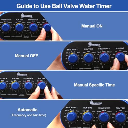 Watering Hose Sprinkler Timer Garden Irrigation System Controller Electronic Water Timer with Two Outlets Color Blue - Image 4