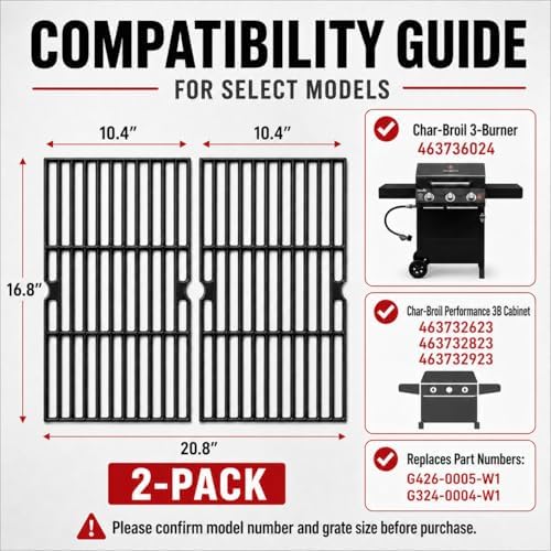 Uniflasy Grill Grates for Char-Broil 463736024, 463732623, 463732-823/923 - Image 2