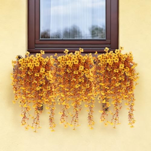 RECUTMS Fake Hanging Flowers 3Pcs Fall Flowers Artificial Outdoor - Image 7