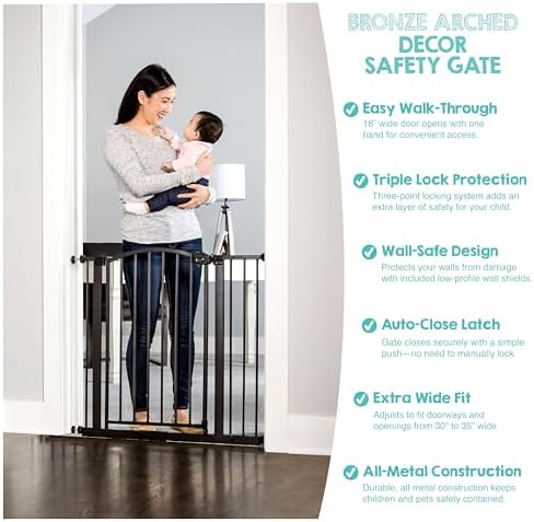 Regalo Safety 30"-35" Extra Wide Baby Gate, Bottom of Stairs & Doorways - Image 3