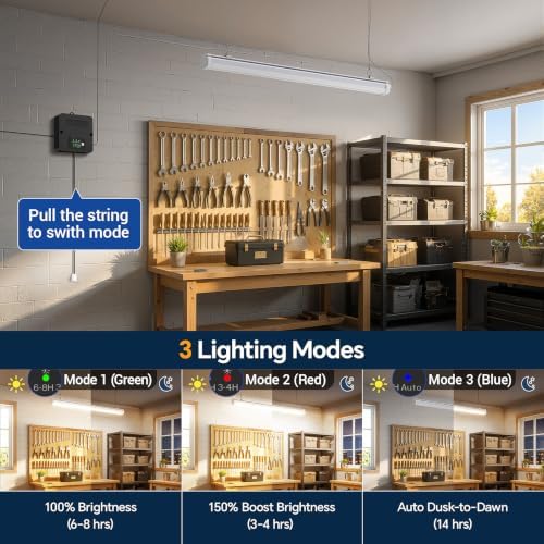 Solar Shed Light with Pull Cord, 1500LM LED Bars,5000K 2-Pack - Image 4