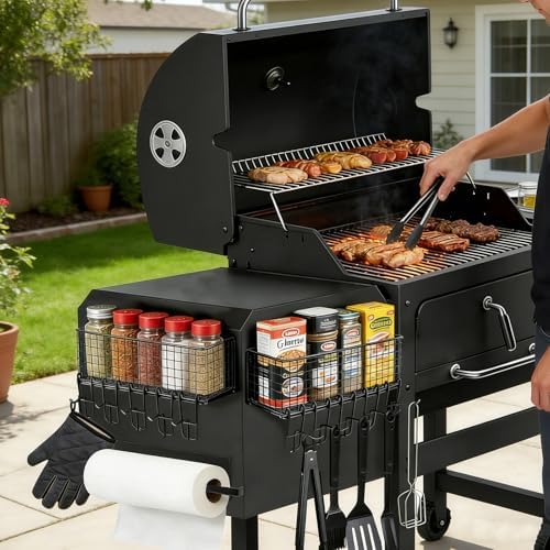2 Pack Magnetic Storage Bins for Traeger Grill with Paper Towel Holder, Grill Basket Suit fo Ironwood 885, Pro Series 34, Pro Series 22, Pro D2 575, Pro 780, Ironwood 650 And Pit boss, Z-Grills - Image 7