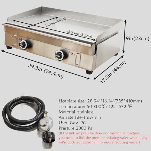 29‘’ Commercial Gas Griddle stainless steel Flat Top Grill - Image 3