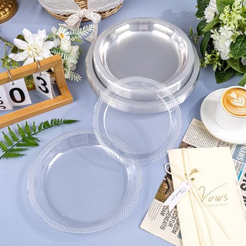 WELLIFE 7 Inch Clear Plastic Plates 50 Count - Image 2