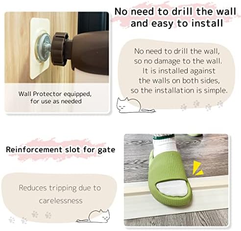 Lumizone 55.12" Extra Tall Pet Gate for Cat Dog 30.12"-34.05" Wide Cream - Image 6