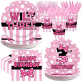 168Pcs Pink Mouse 3rd Birthday Decorations, Serves 24 by Greencian
