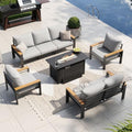 Aoxun Patio Furniture Set, Aluminum Outdoor Furniture with Fire Pit Table by Aoxun