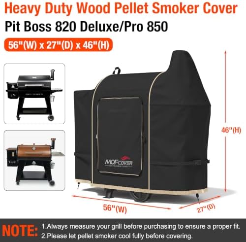 Foldable Grill Cover for Pit Boss 820 Deluxe/Pro 850, Waterproof 600D Heavy Duty Wood Pellet Smoker Cover, Fade＆Tear Resistant Pellet Grill Cover for Z Grill 700 Series,Black - Image 5