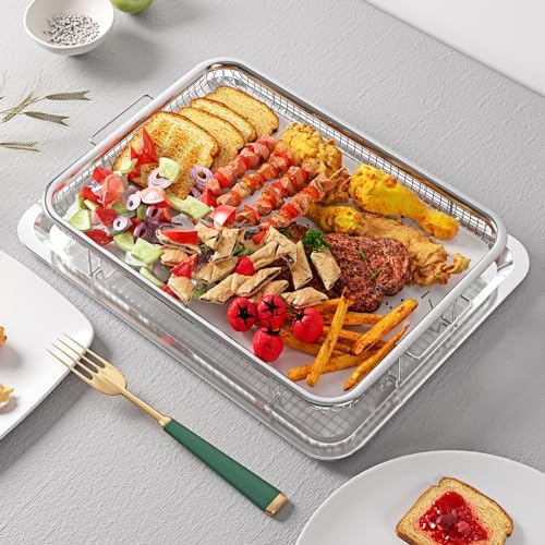 Air Fryer Basket, OPENICE 2 Set Air Fryer Pan and Crisper Tray for Oven - Image 6