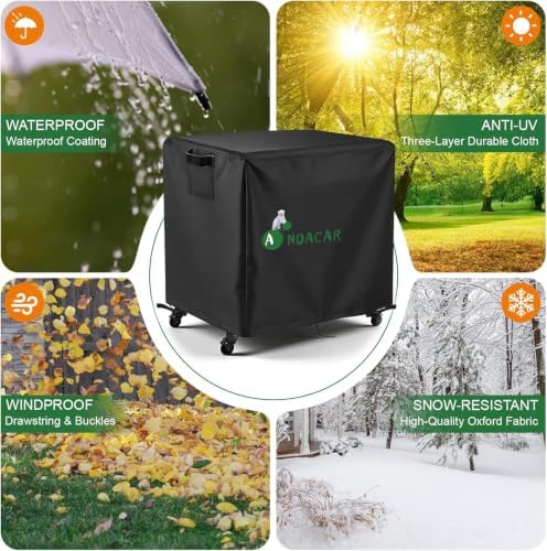 Charcoal Grills Cover for Feasto Outdoor Propane Deep Fryer with Rolling Cart, Waterproof Outdoor Grill Cover BBQ Grill Cover Barbeque Grill Cover (Cover Only) - 34" L×19" W×38" H, Black - Image 7